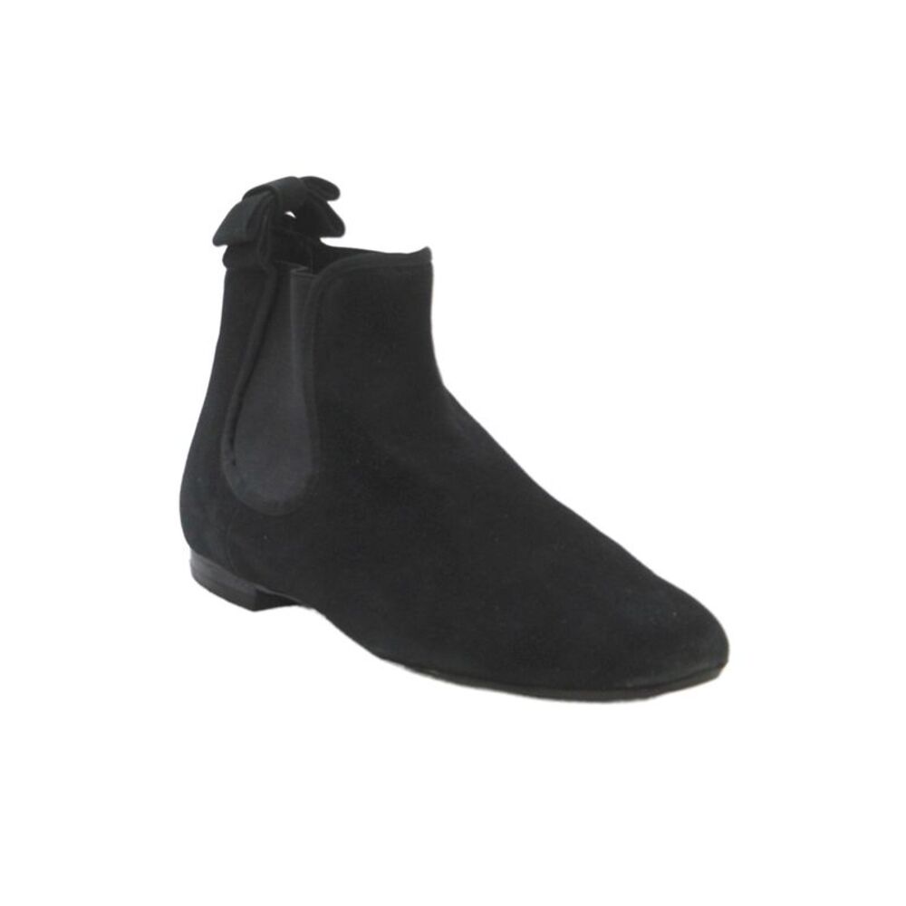 Vibram Womens Leather Suede Slip On Ankle Boots Black Size 10